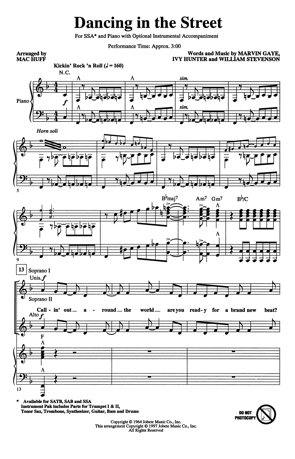Product gallery: Page 1 of 1 Dancing In The Street (arr. Mac Huff), Martha & The Vandellas