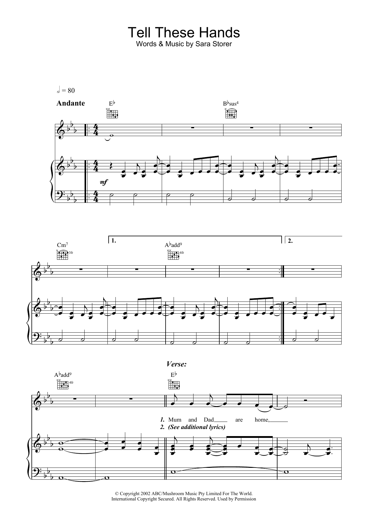 Produktgalerie: Seite 1 von 1 Tell These Hands, Sara Storer, Gesang, Gitarre, Klavier