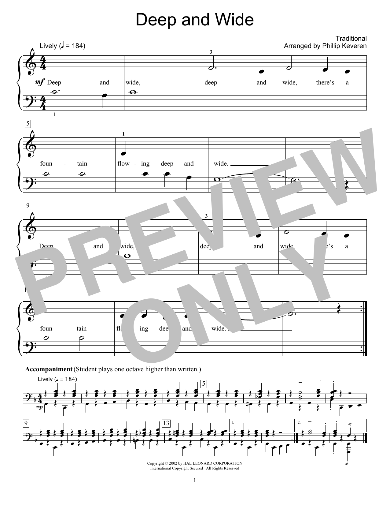 Produktbild zu: Deep And Wide (arr. Phillip Keveren)