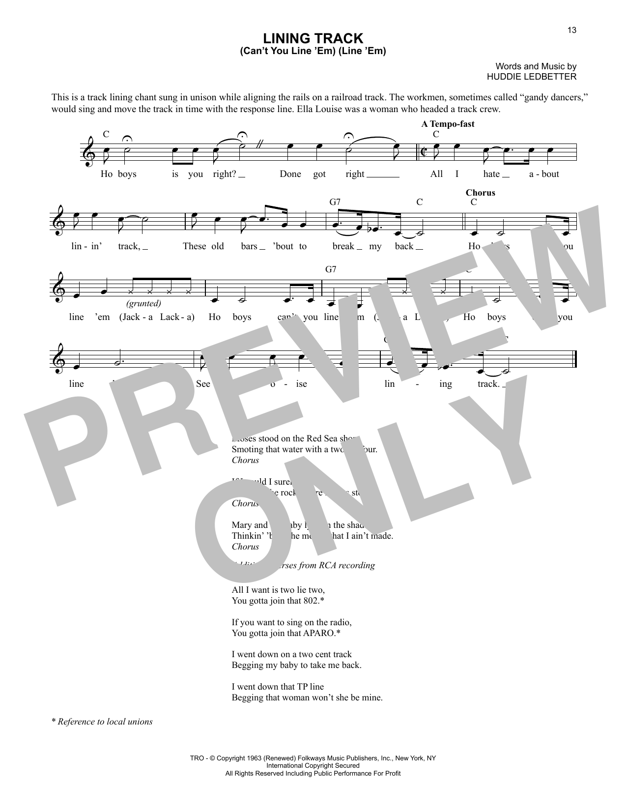Produktgalerie: Seite 1 von 1 Lining Track (Can't You Line 'Em) (Line 'Em), Lead Belly, Melodieinstrument