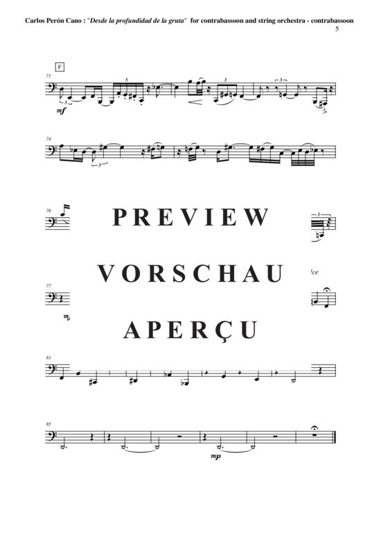 Product gallery: Page 14 of 14 Desde la profondidad de la gruta , , (contrabassoon + score)