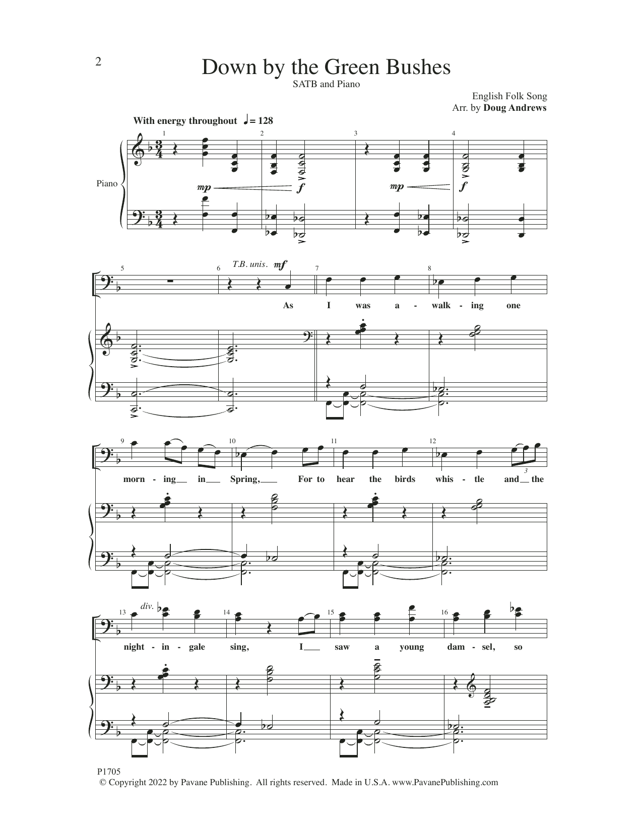 Product picture to: Down by the Green Bushes (arr. Doug Andrews)