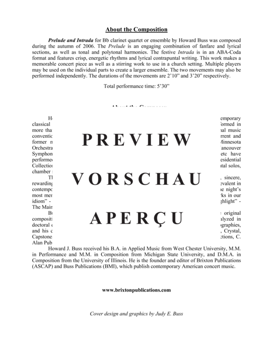 gallery: Prelude and Intrada , , (4 Klarinetten in B)