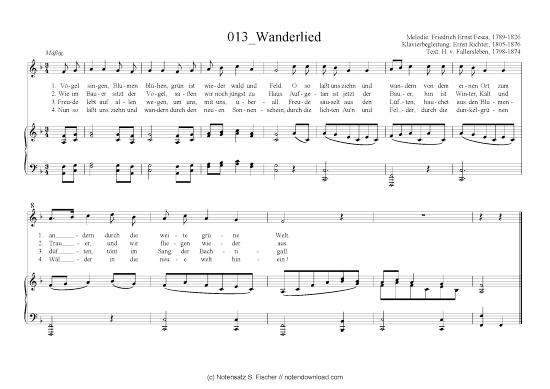 Product picture to: Wanderlied Friedrich Ernst Fesca (1789-1826)