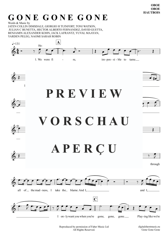 Produktgalerie: Seite 2 von 5 Gone Gone Gone, Guetta, David Swims, Teddy Tones And I, Oboe