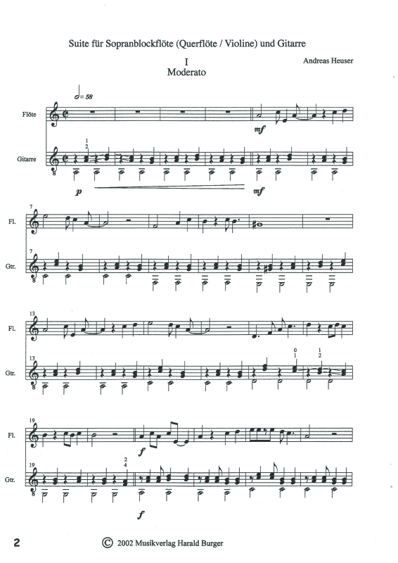 gallery: Suite, , Sopran Blockflöte/Querflöte/Violine und Gitarre