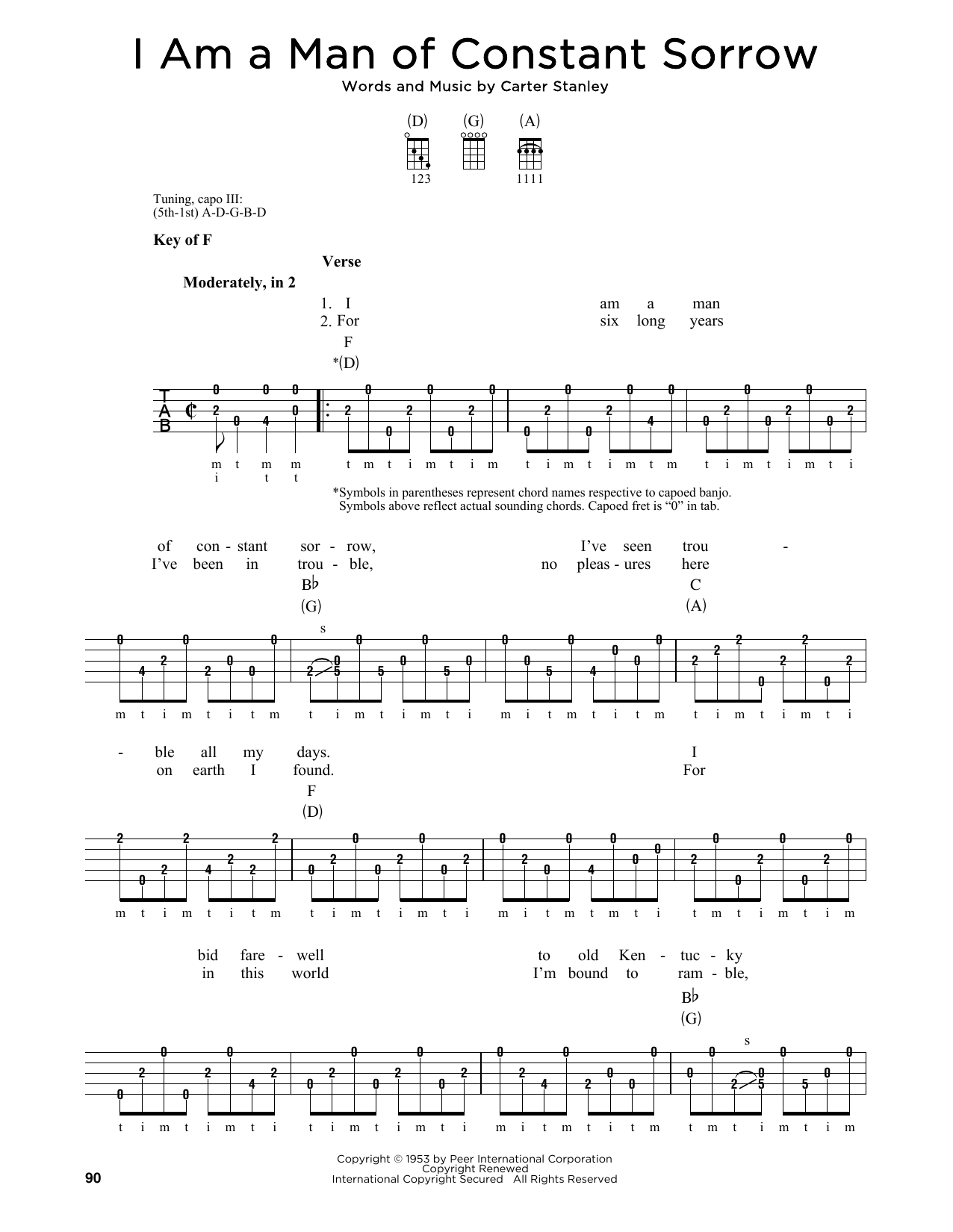 Produktgalerie: Seite 1 von 1 I Am A Man Of Constant Sorrow, Carter Stanley, Banjo