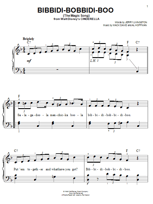 Product picture to: Bibbidi-Bobbidi-Boo (The Magic Song) (from Cinderella)