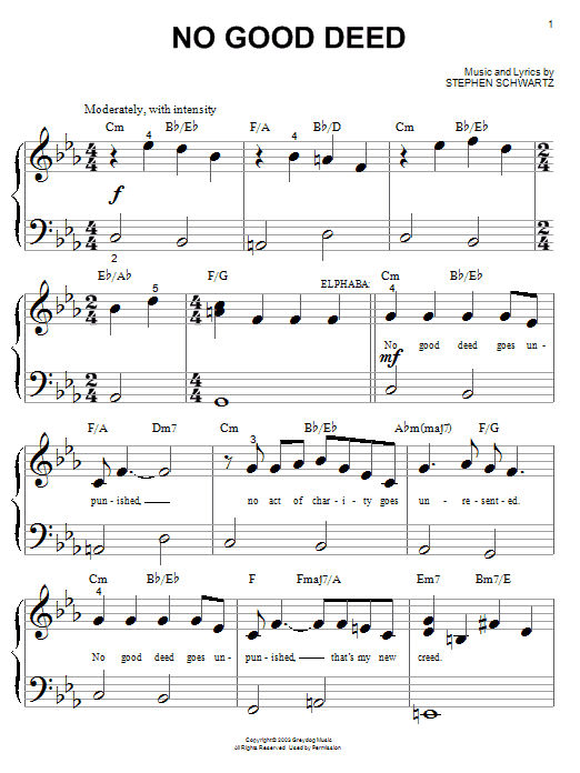 Produktbild zu: No Good Deed (from Wicked)