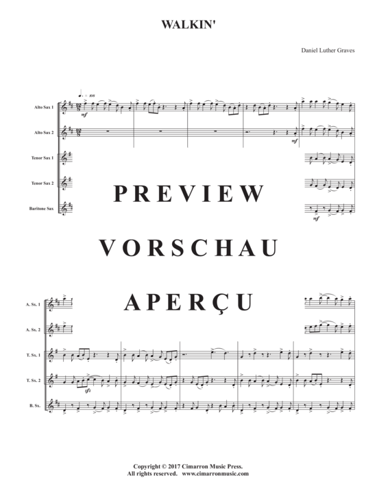 Product gallery: Page 3 of 16 Walkin´ , , (Saxophone Quintet AATTB)