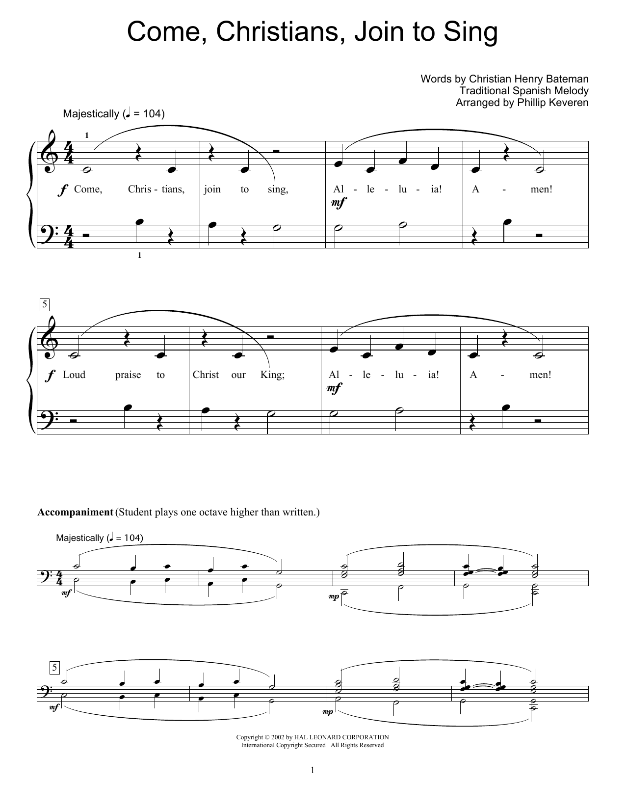 Produktbild zu: Come, Christians, Join To Sing (arr. Phillip Keveren)