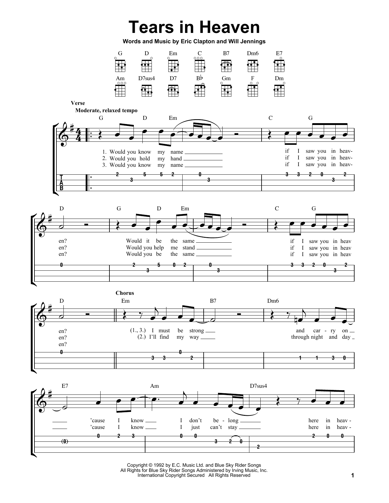 Product gallery: Page 1 of 1 Tears In Heaven, Eric Clapton