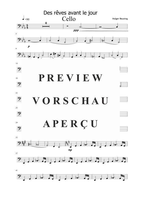 gallery: Des rêves avant le jour, , Gemischtes Ensemble - Violoncello Einzelstimme