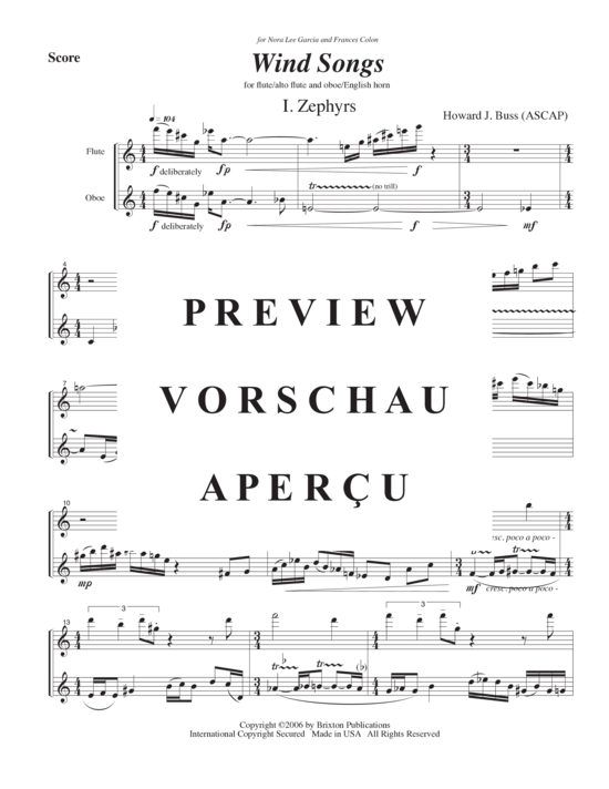 Product gallery: Page 4 of 21 Wind Songs , , (Duo flute/alto flute and oboe/English horn)