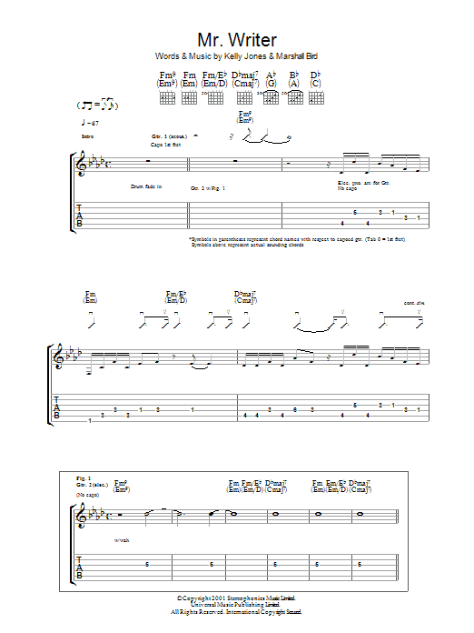 Produktgalerie: Seite 1 von 1 Mr. Writer, Stereophonics, Gitarre