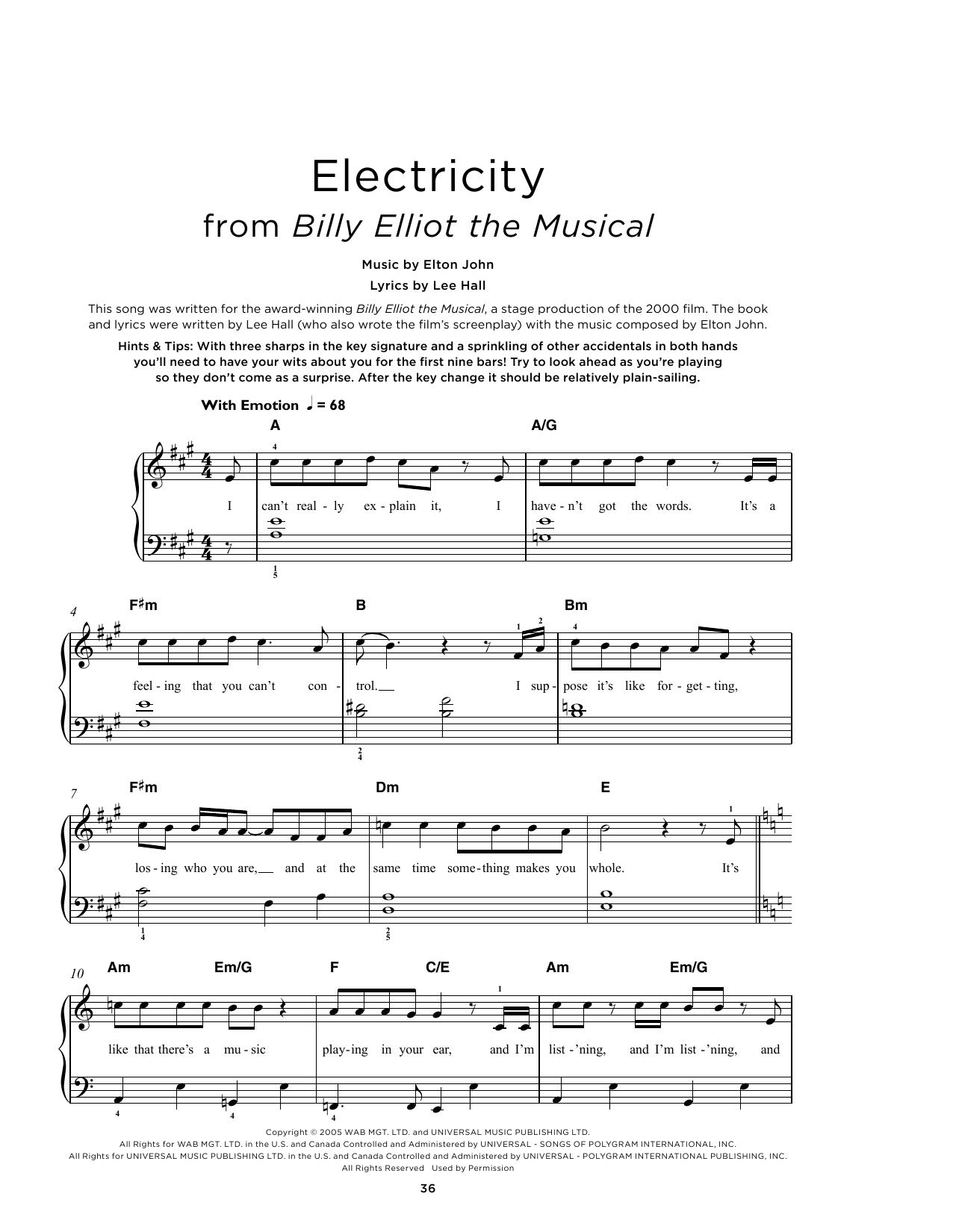 Produktbild zu: Electricity (from Billy Elliot: The Musical)