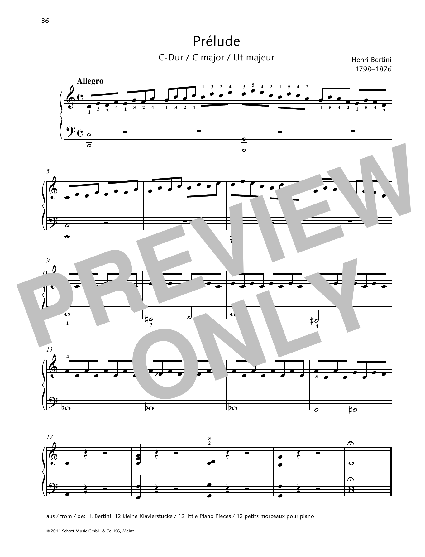 Product gallery: Page 1 of 1 Prélude C major, Henri Bertini