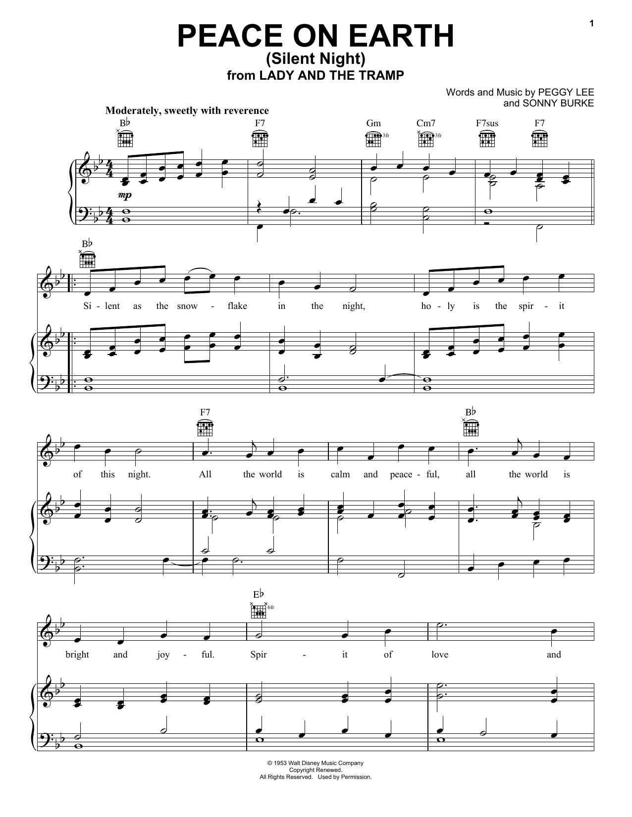Produktbild zu: Peace On Earth (Silent Night) (from Lady And The Tramp)