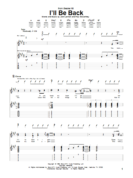 Product gallery: Page 1 of 1 I'll Be Back, The Beatles
