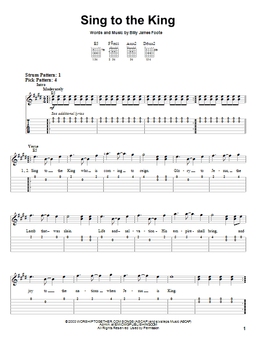 Product gallery: Page 1 of 1 Sing To The King, Billy Foote