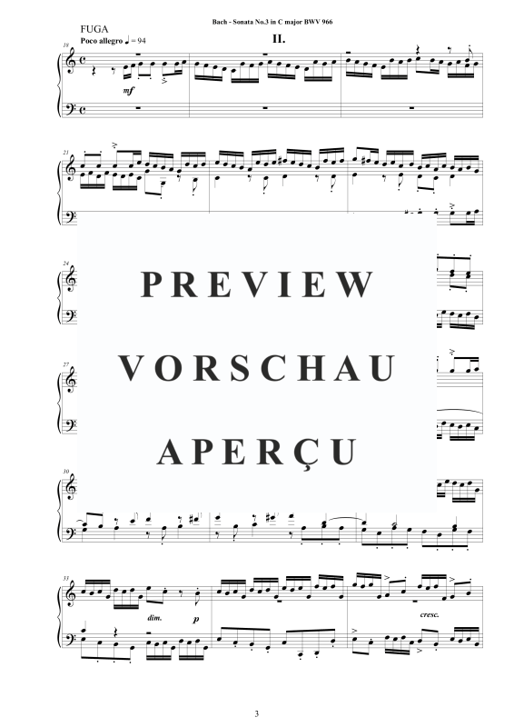 Produktgalerie: Seite 4 von 11 Sonate Nr. 3 in C-Dur BWV 966 - nach Johann Adam Reincken, , Cembalo/Klavier Solo