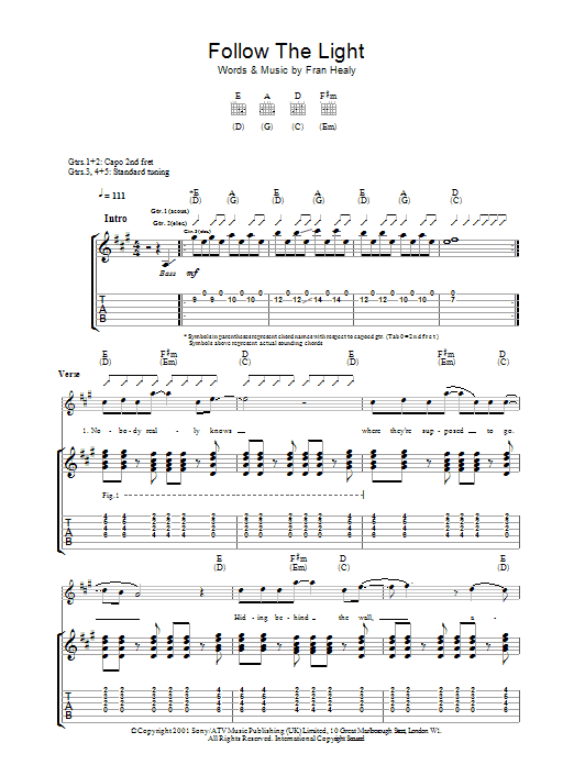 Produktgalerie: Seite 1 von 1 Follow The Light, Travis, Gitarre
