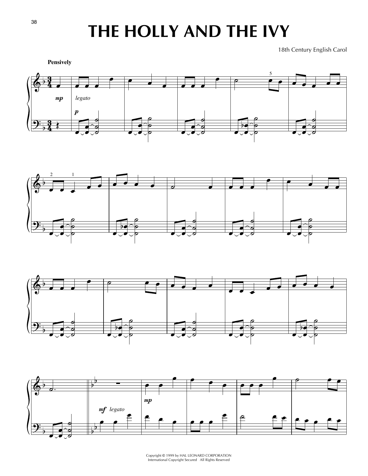 Produktbild zu: The Holly And The Ivy [Jazz version] (arr. Frank Mantooth)