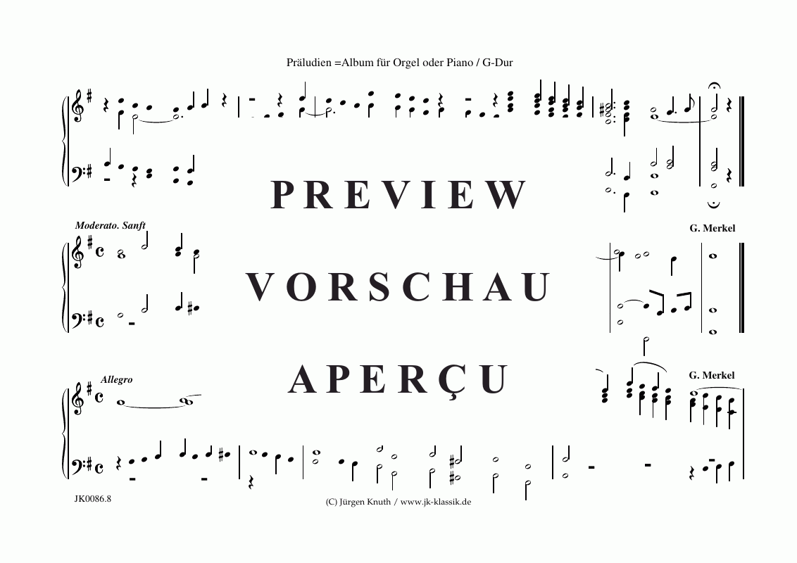 Product gallery: Page 9 of 11 Präludien G-Dur , , (organ/piano solo)