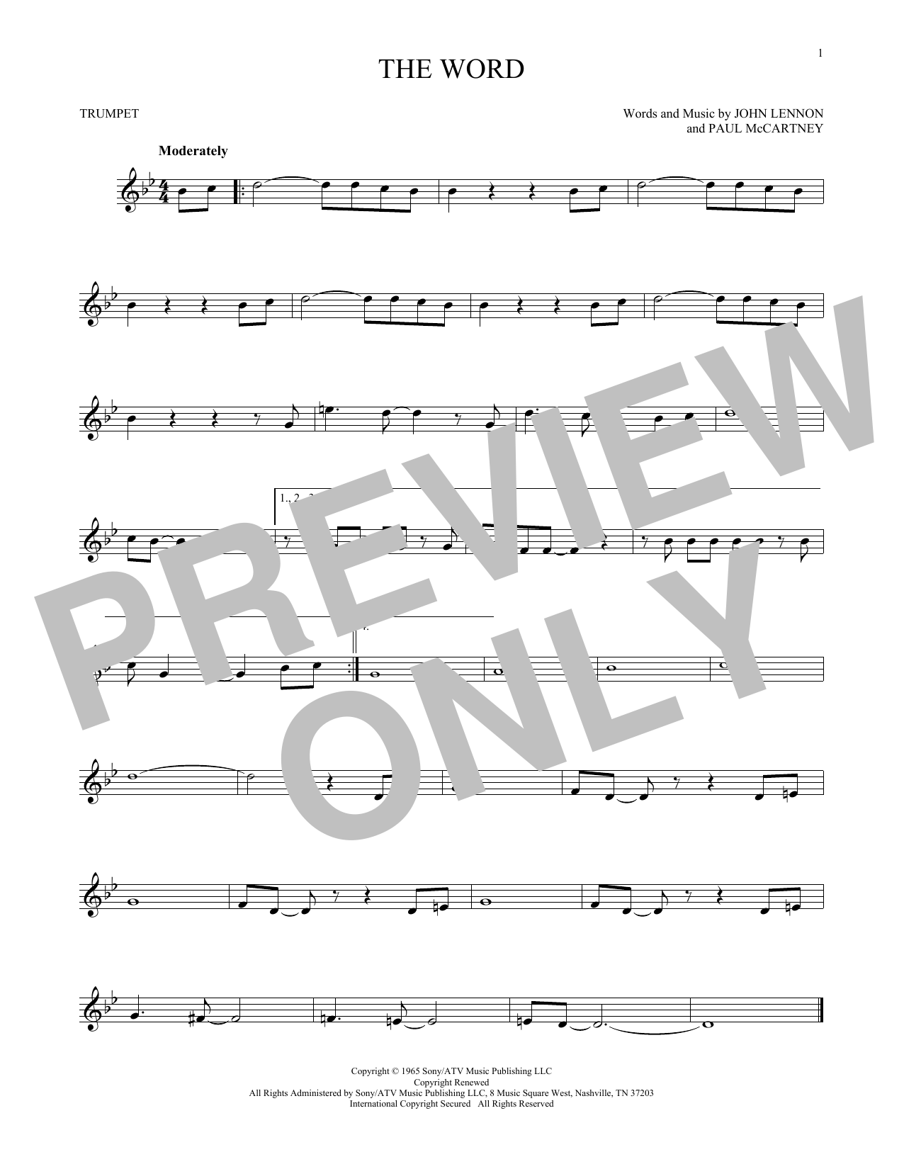 Produktgalerie: Seite 1 von 1 The Word, The Beatles, Trompete