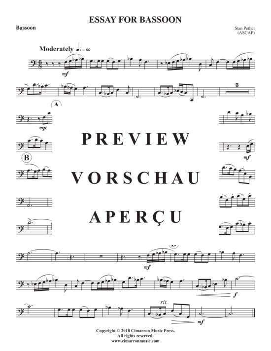 Product gallery: Page 7 of 7 Essay for Bassoon , , (bassoon + piano)