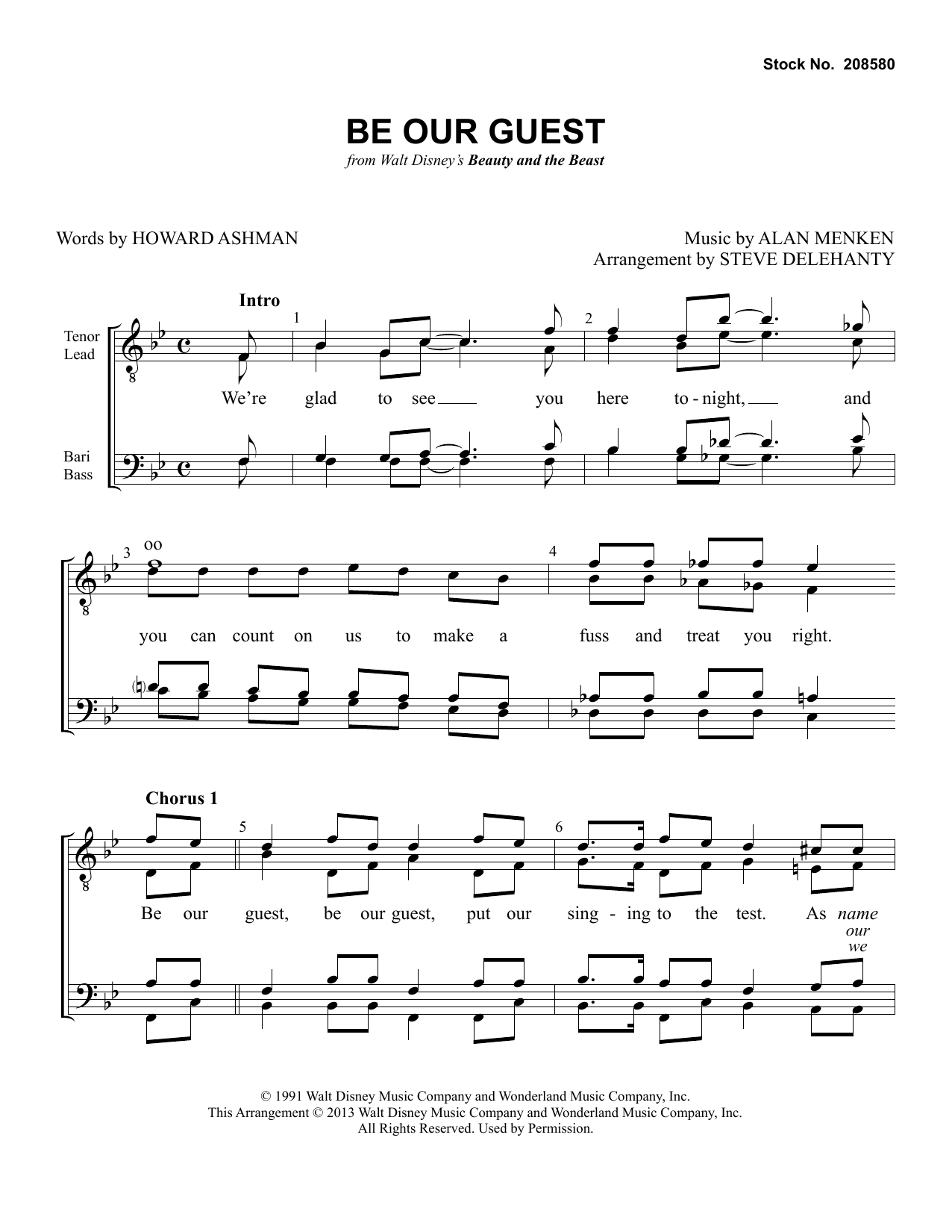 Produktbild zu: Be Our Guest (from Beauty and The Beast) (arr. Steve Delehanty)