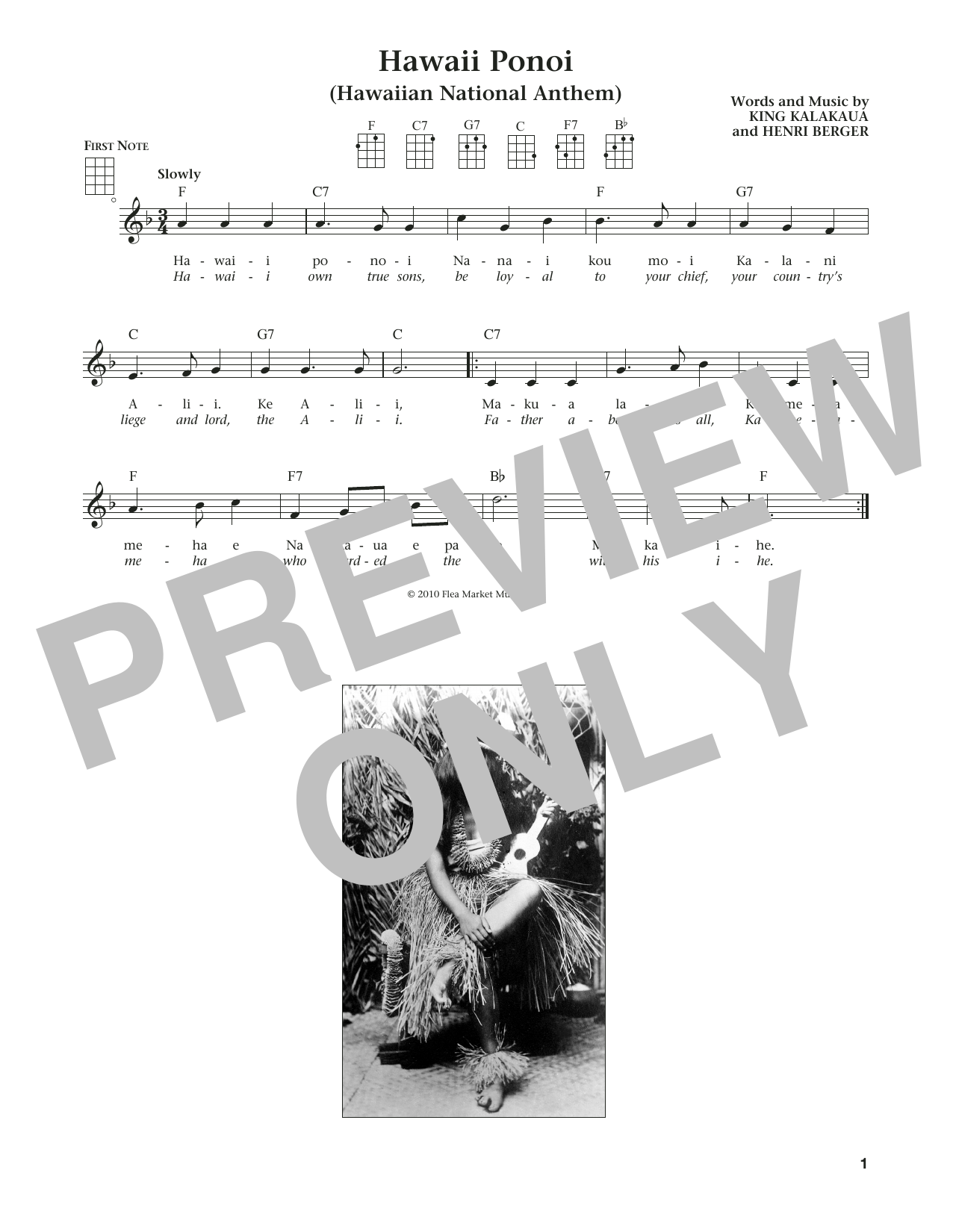 Product gallery: Page 1 of 1 Hawaii Ponoi (from The Daily Ukulele) (arr. Liz and Jim Beloff), Henri Berger