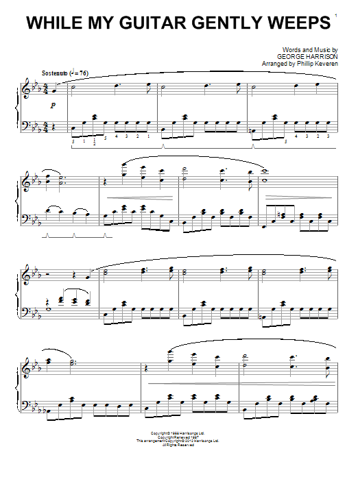 Product gallery: Page 1 of 1 While My Guitar Gently Weeps [Classical version] (arr. Phillip Keveren), The Beatles