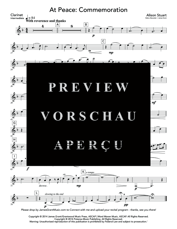 Product gallery: Page 10 of 11 At Peace: Commemoration, , (clarinet in Bb and piano)