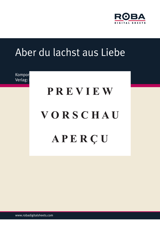 Product gallery: Page 2 of 3 Aber du lachst aus Liebe , , (Piano solo with underlaid text)