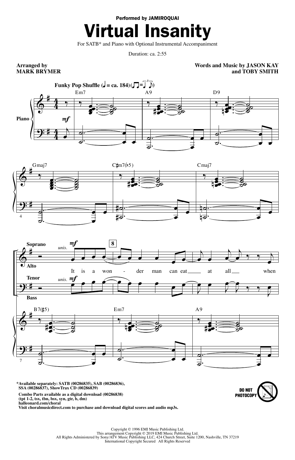 Produktbild zu: Virtual Insanity (arr. Mark Brymer)