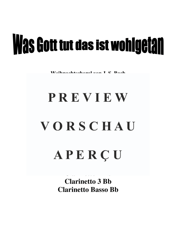 gallery: Was Gott tut das ist wohlgetan, , Klarinettenquartett