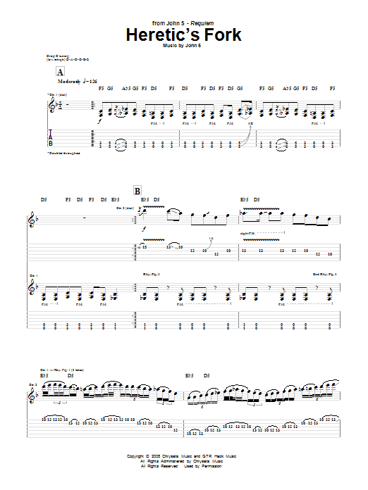 Produktgalerie: Seite 1 von 1 Heretic's Fork, John 5, Gitarre