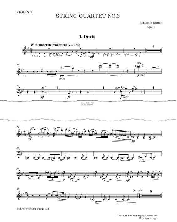 Produktgalerie: Seite 1 von 1 String Quartet No.3, Op.94, Benjamin Britten, Quartett
