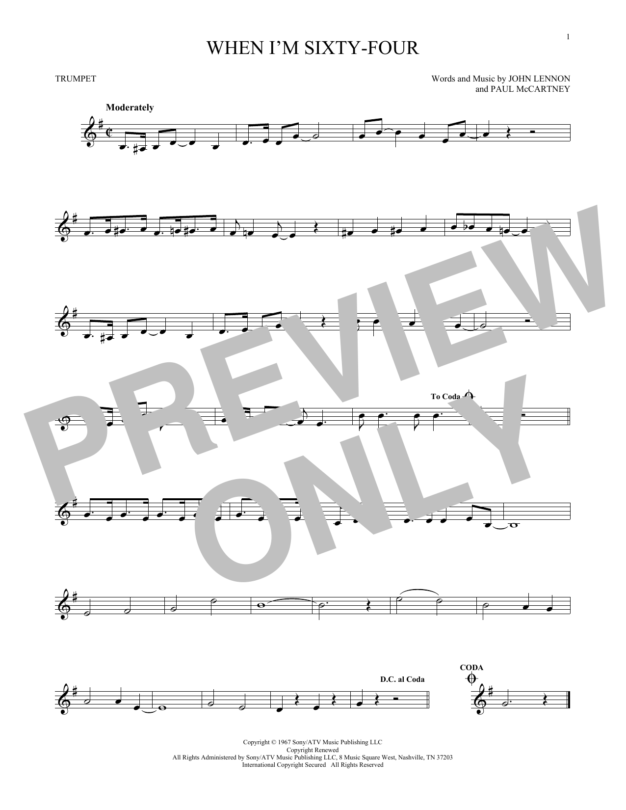 Produktgalerie: Seite 1 von 1 When I'm Sixty-Four, The Beatles, Trompete