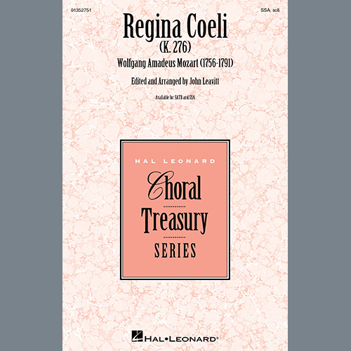 cover: Regina Coeli (K. 276) (arr. John Leavitt), Wolfgang Amadeus Mozart, Chor