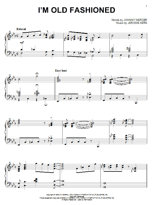 Product gallery: Page 1 of 1 I'm Old Fashioned, Jerome Kern