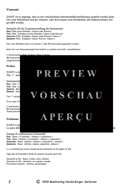 Produktgalerie: Seite 5 von 11 Daisy (Partitur), , Gemischtes Ensemble für flexible Besetzung mit Gitarre