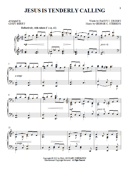 Produktbild zu: Jesus Is Tenderly Calling
