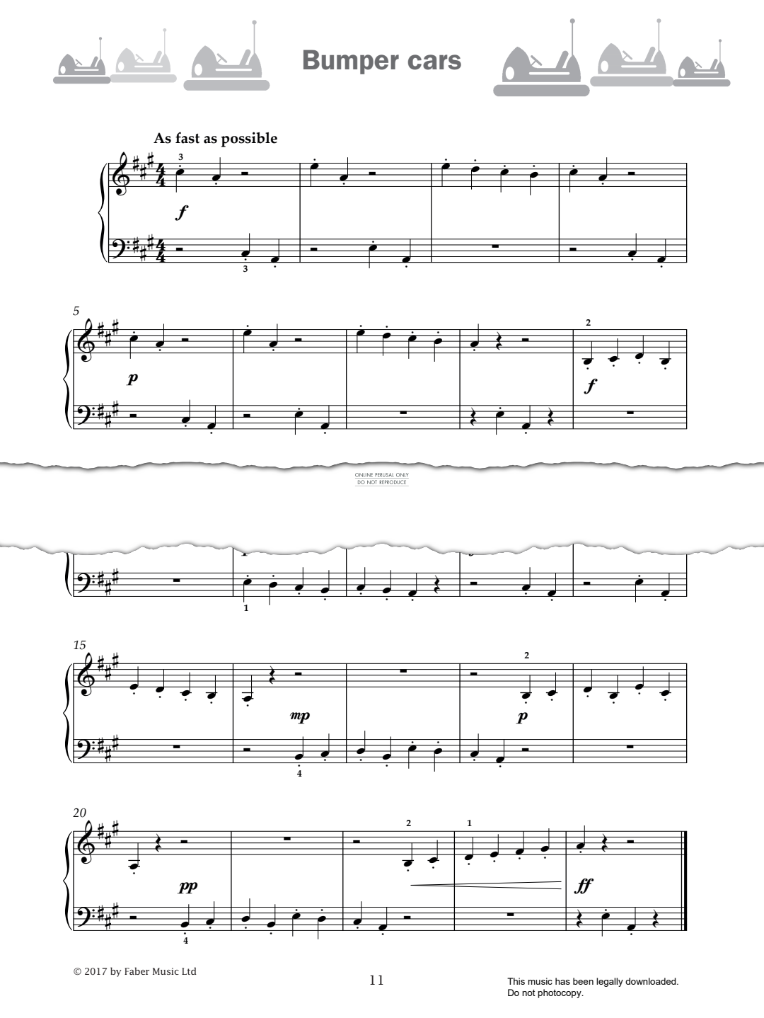 Produktgalerie: Seite 1 von 1 Bumper cars (from 'Improve Your Sight-Reading! A Piece a Week Piano Grade 3'), Paul Harris, Klavier