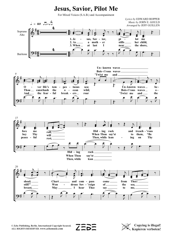 Produktgalerie: Seite 1 von 9 Jesus, Savior, Pilot Me, , Gemischter Chor SAB und Klavier