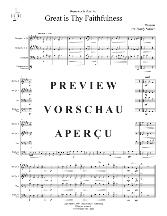 Produktgalerie: Seite 2 von 8 Great is Thy Faithfulness, , (2xTrompete in B, Horn in F, Posaune)