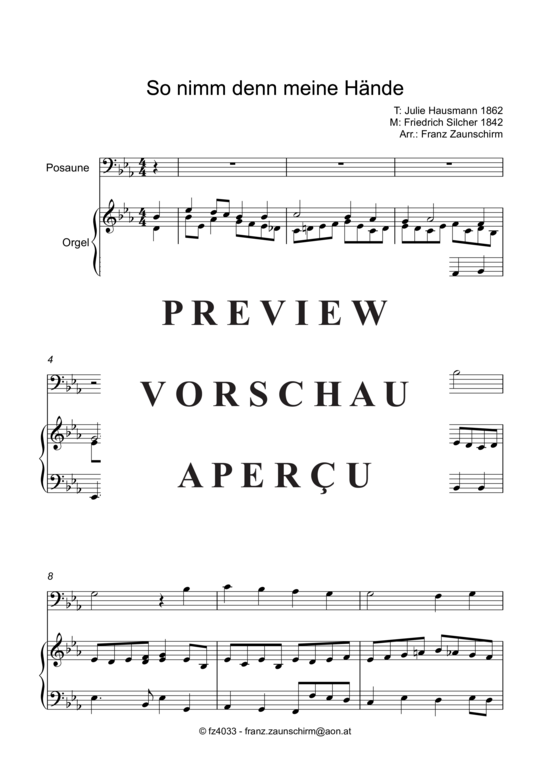 Product gallery: Page 2 of 6 So nimm denn meine Hände , , (trombone + organ)