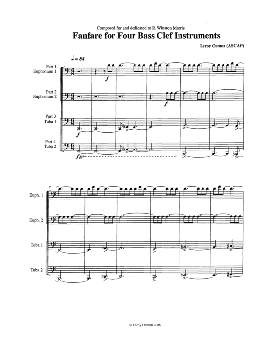 Product picture to: Fanfare for Four Bass Clef Instruments Leroy Osmon