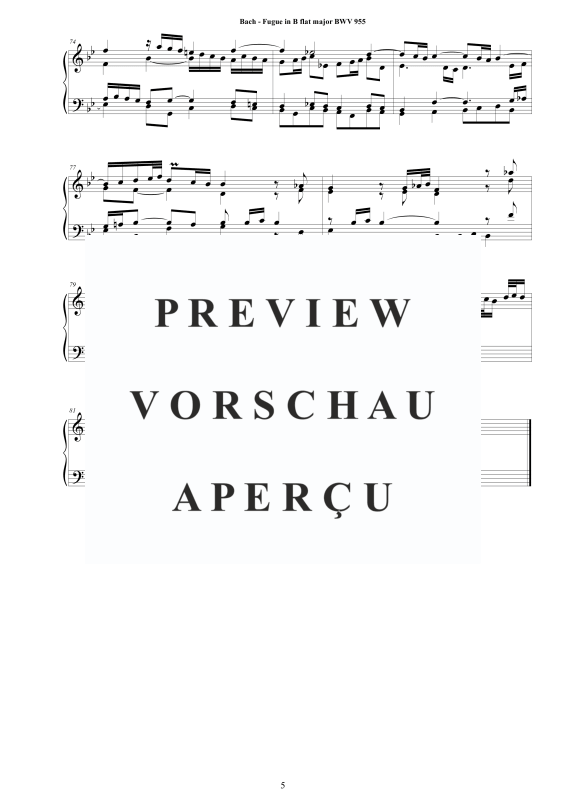 Produktgalerie: Seite 6 von 6 Fuge in B-Dur BWV 955, , Klavier Solo